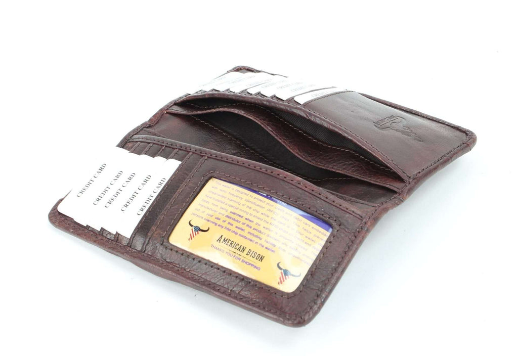 Large leather bi fold with tooled leather