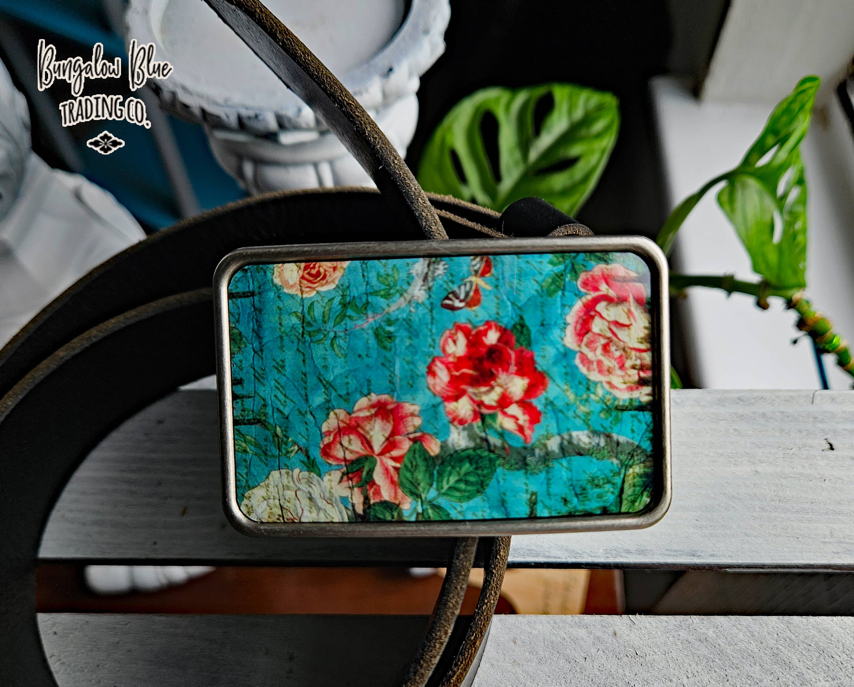 Vintage Rose Belt Buckle