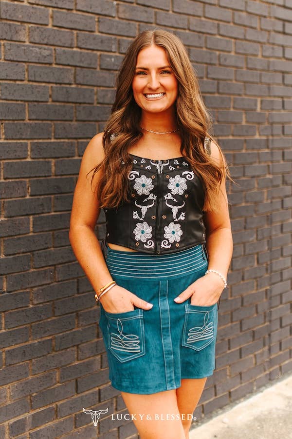 Stitched Front Pocket Skirt