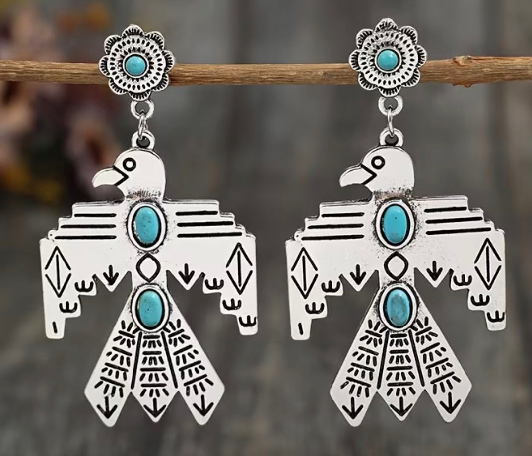 Turquoise Eagle Earrings