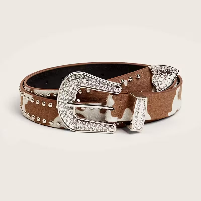 Cow Print Belt Large