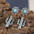Western Flower Cactus Earrings
