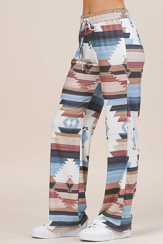 SELENA AZTEC PRINT RELAXED PANTS
