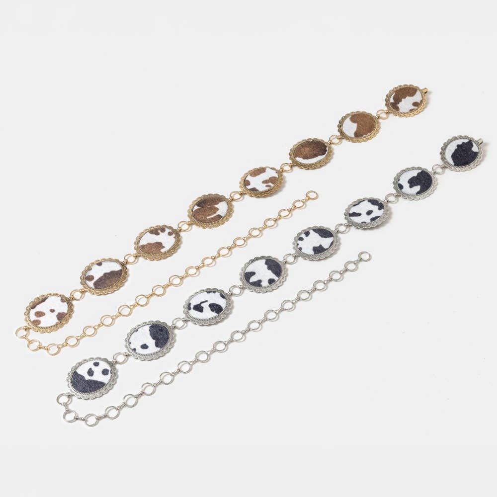 Western Cowhide Disc Chain Belt