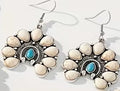 Squash Blossom Earrings White