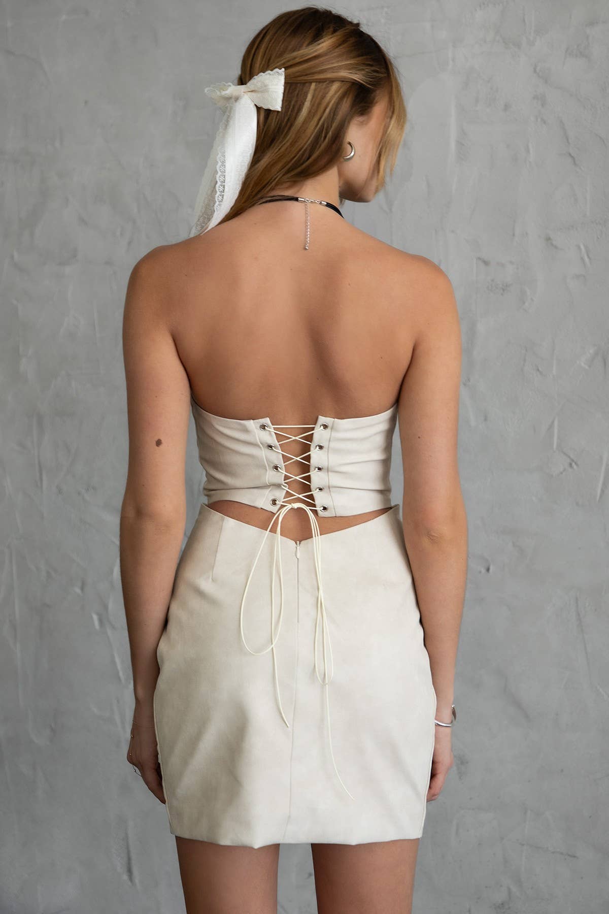 Embroidered Western Strapless Bodycon Mini Dress