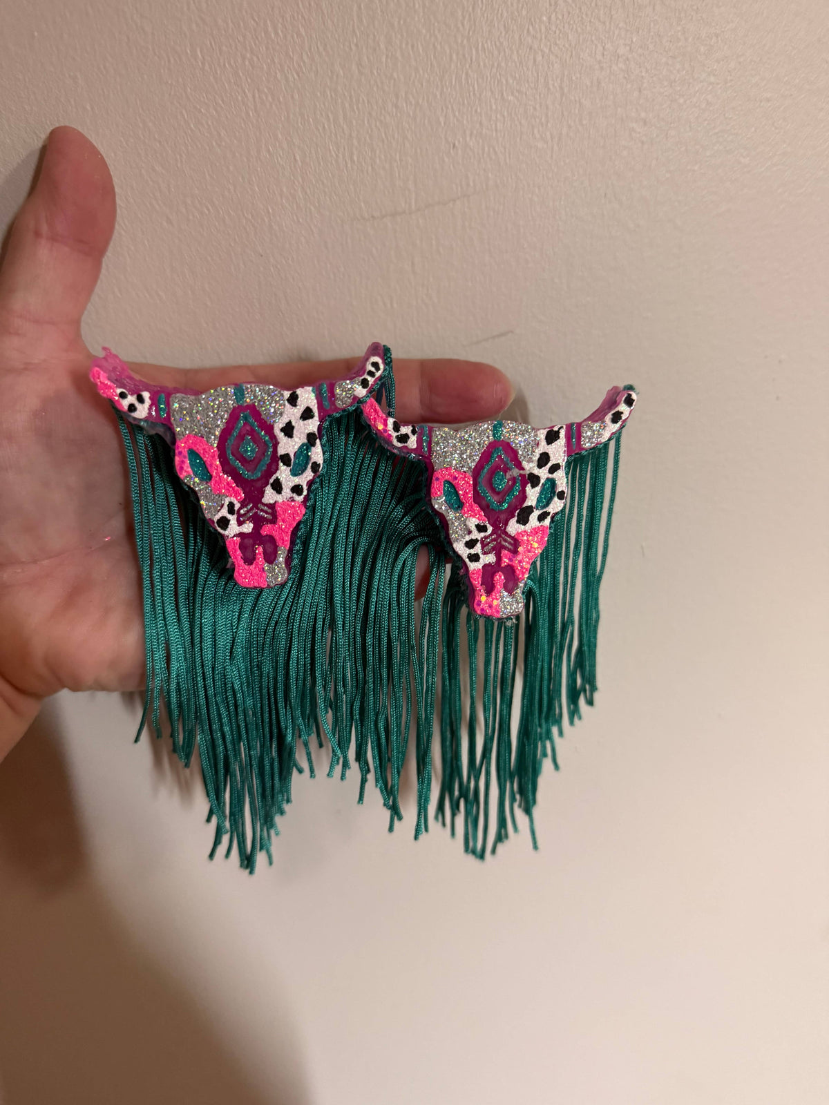Pink and Mint Bull Freshie Fruit Loop/Vent Clip