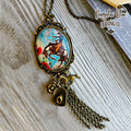 Cactus Rose Cowboy Tassel Necklace
