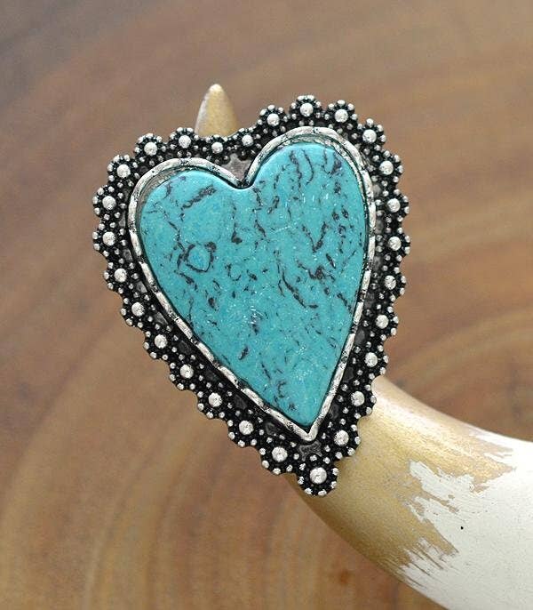 Western Statement Adjustable Heart Ring