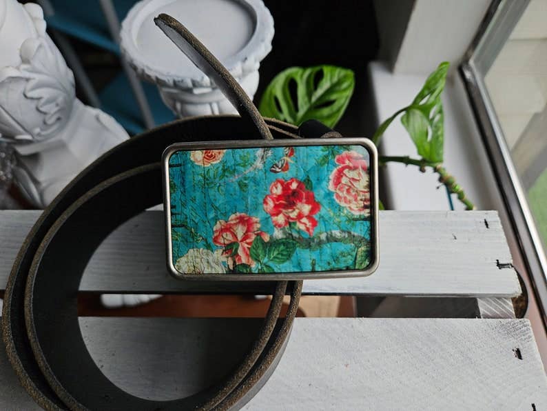 Vintage Rose Belt Buckle