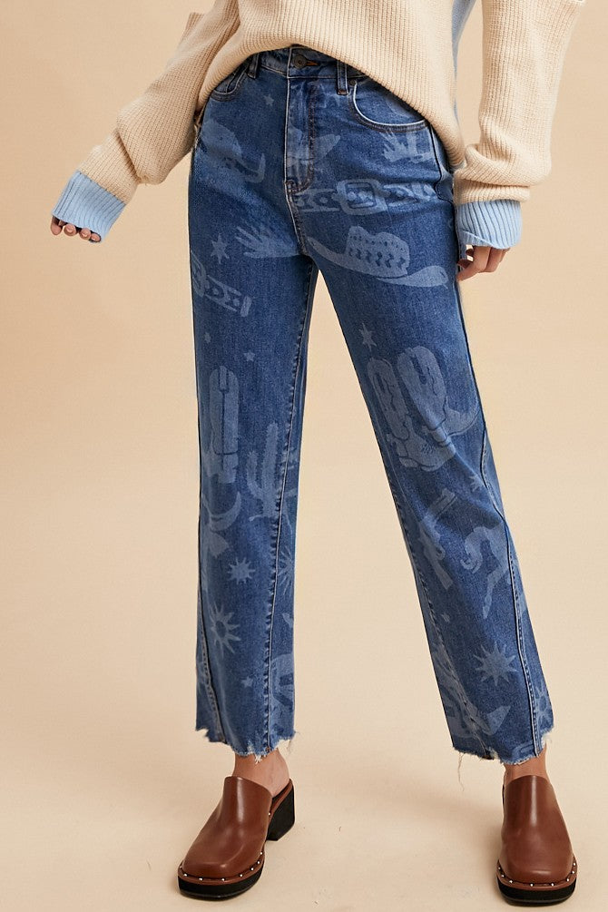 Western Baggy Straight Leg Jeans