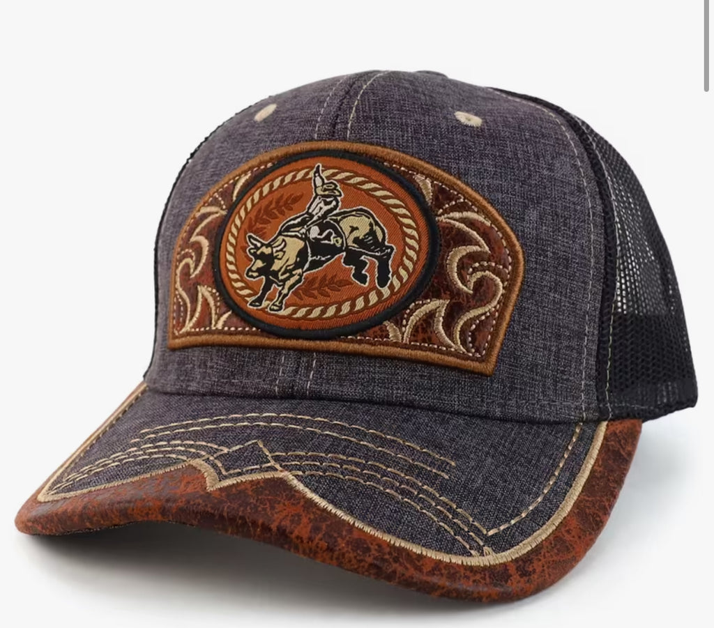 Rodeo Leather Patch Trucker Snapback