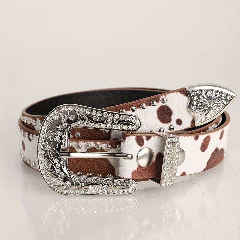 Cow Print Belt Large