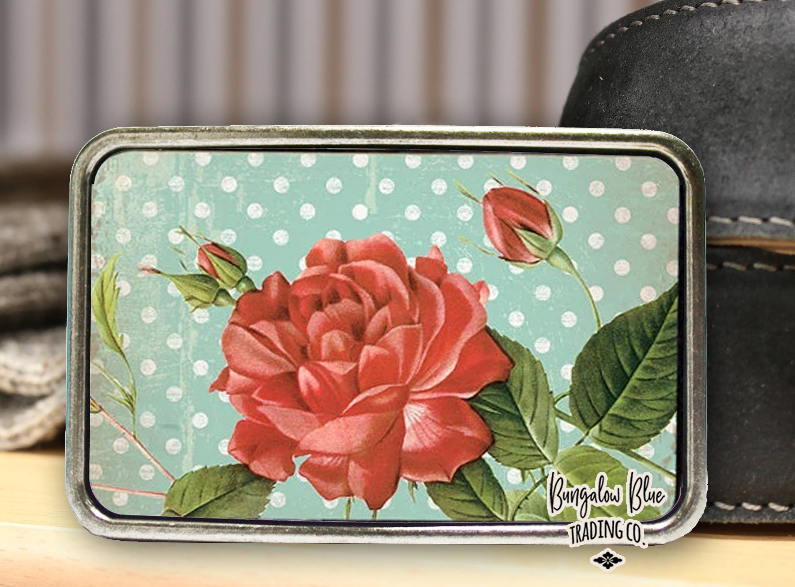 Floral Belt Buckle - Victorian Style Vintage Rose