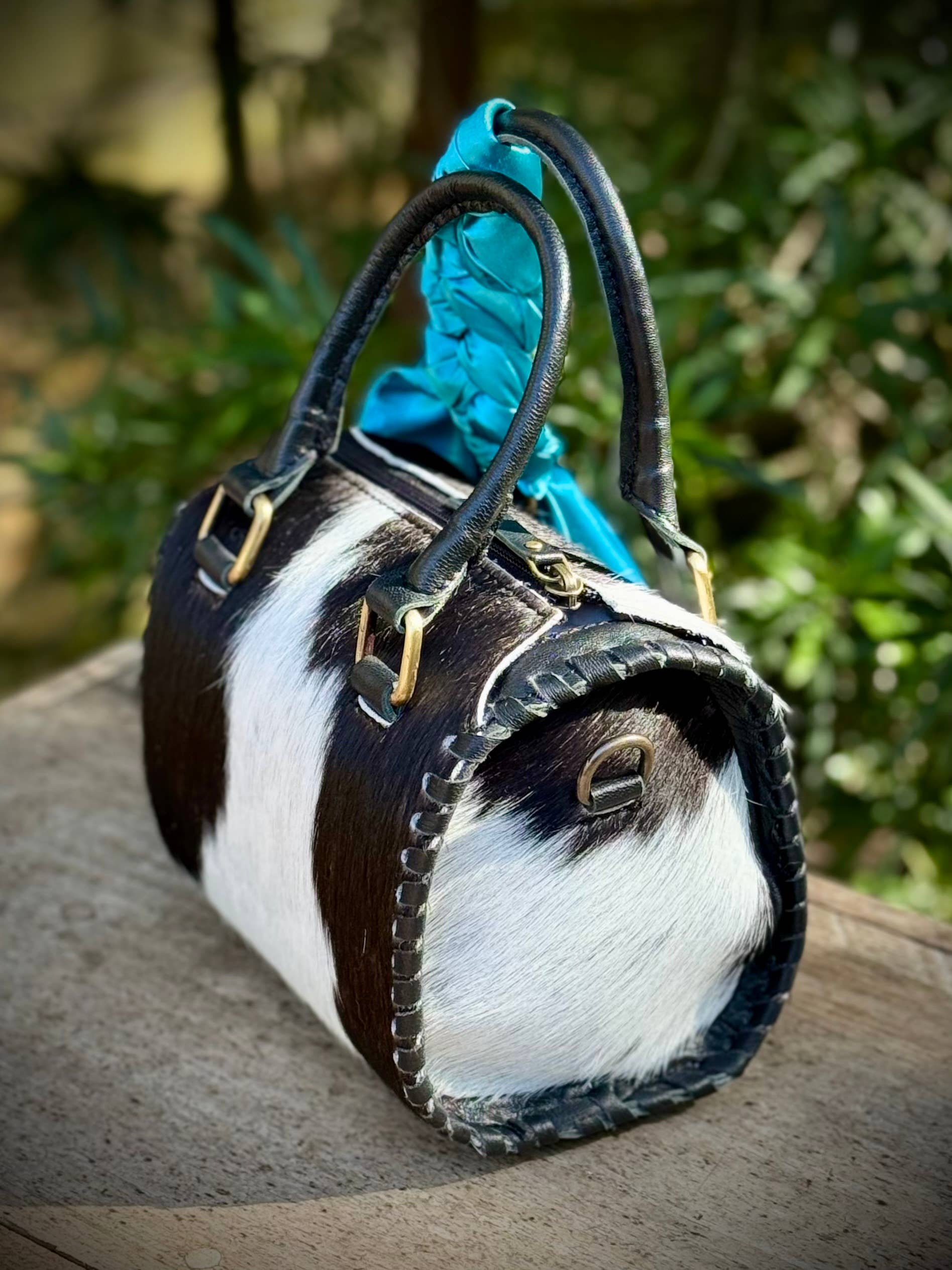 Upcycled LV Cowhide Leather Speedy Bag Western Crossbody 