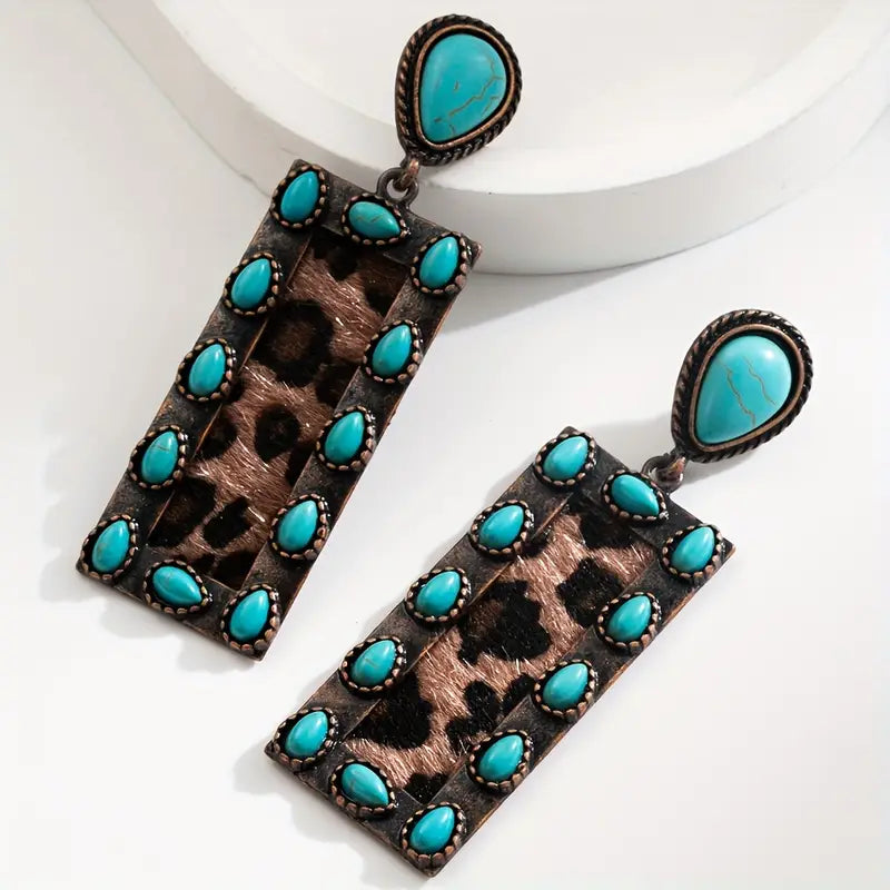Leopard Stone Earrings