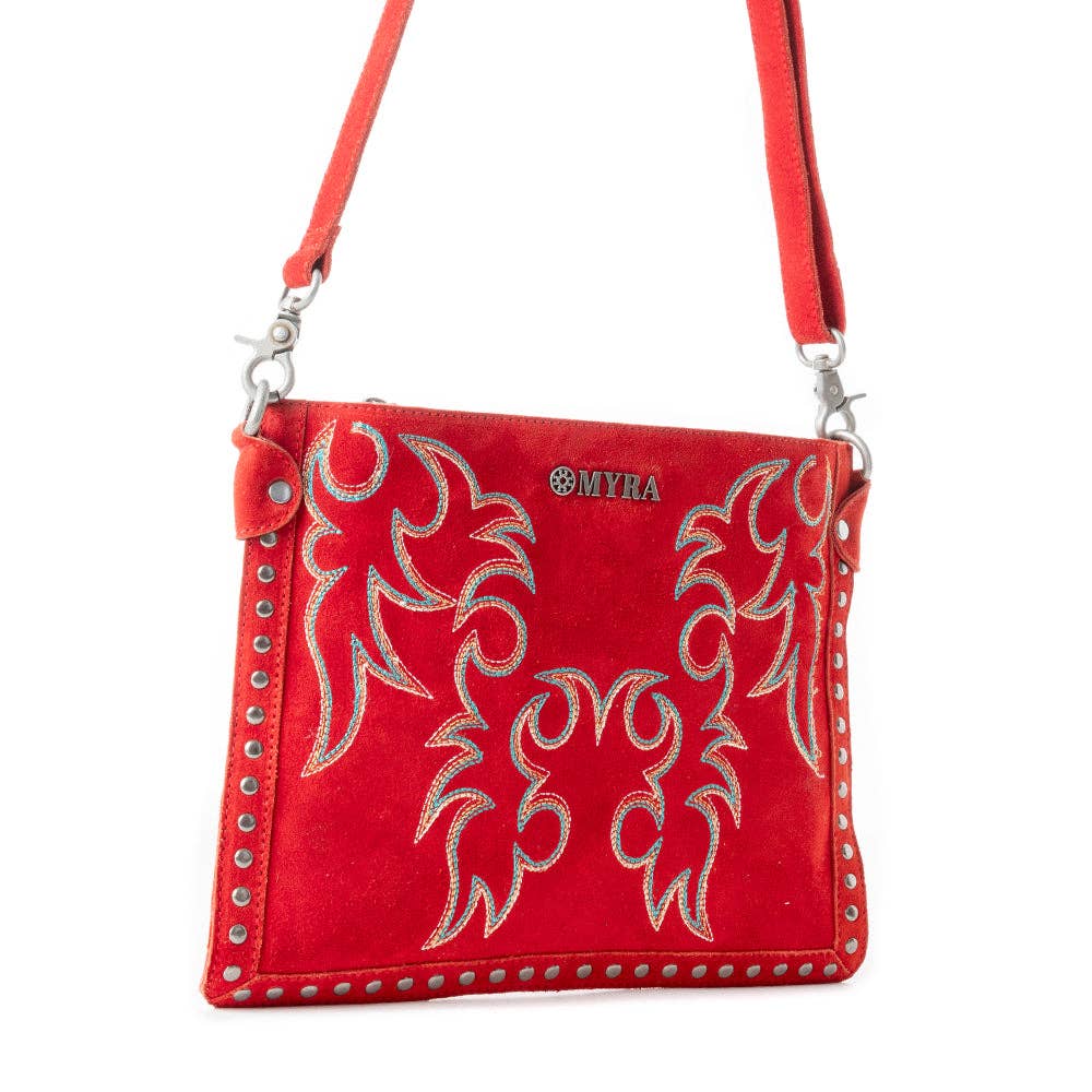 MYRA Rose Embroidered Leather Bag