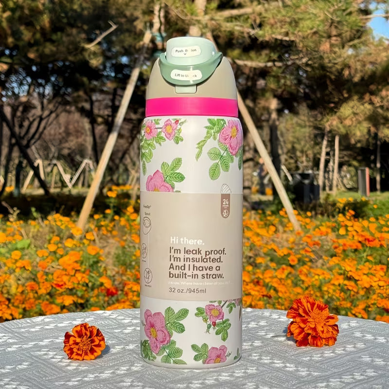 Owala 32oz Pink Flowers