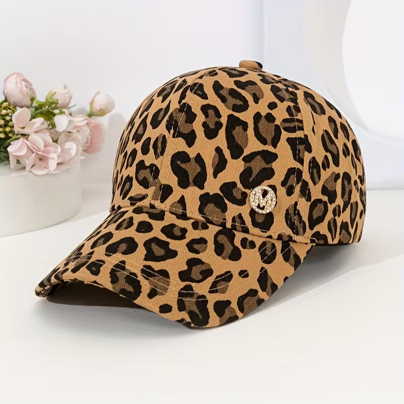 Leopard Print Rhinestone Hat