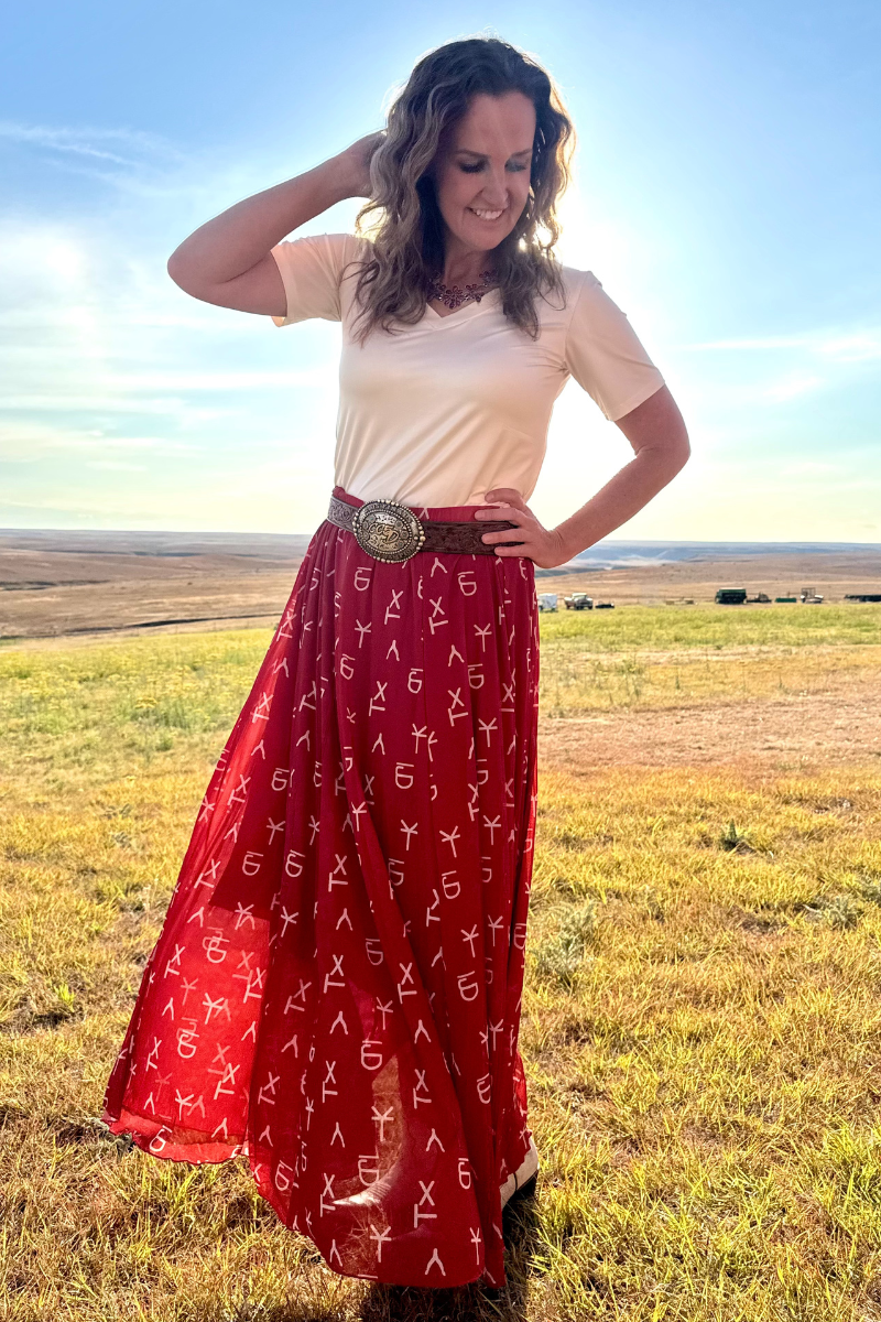 Red Dirt Branded Maxi Skirt