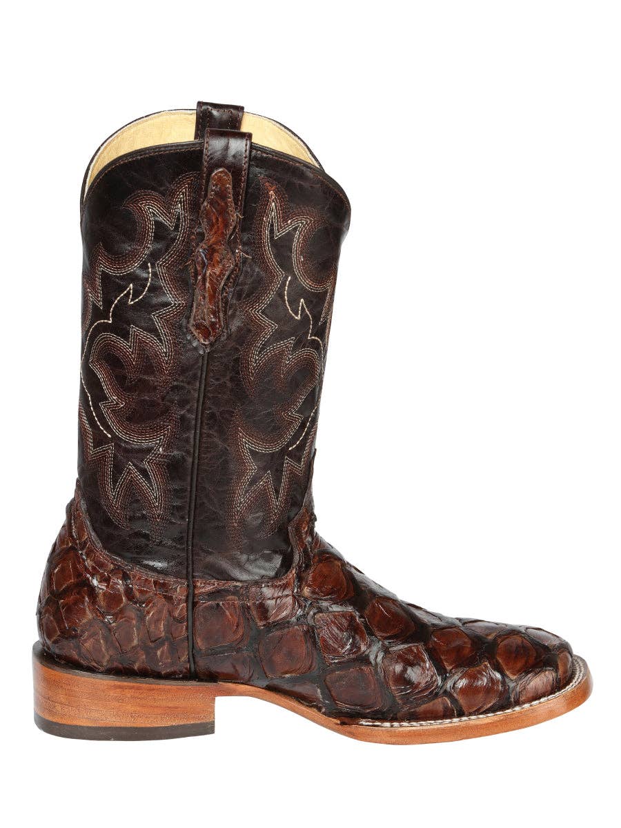 Exotic Monster Fish Rodeo Boots - Brown