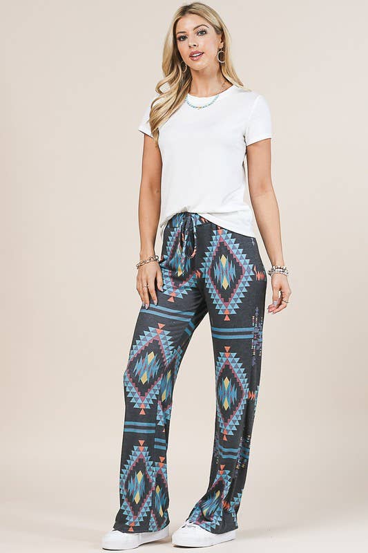 AZTEC PRINT RELAXED PANTS