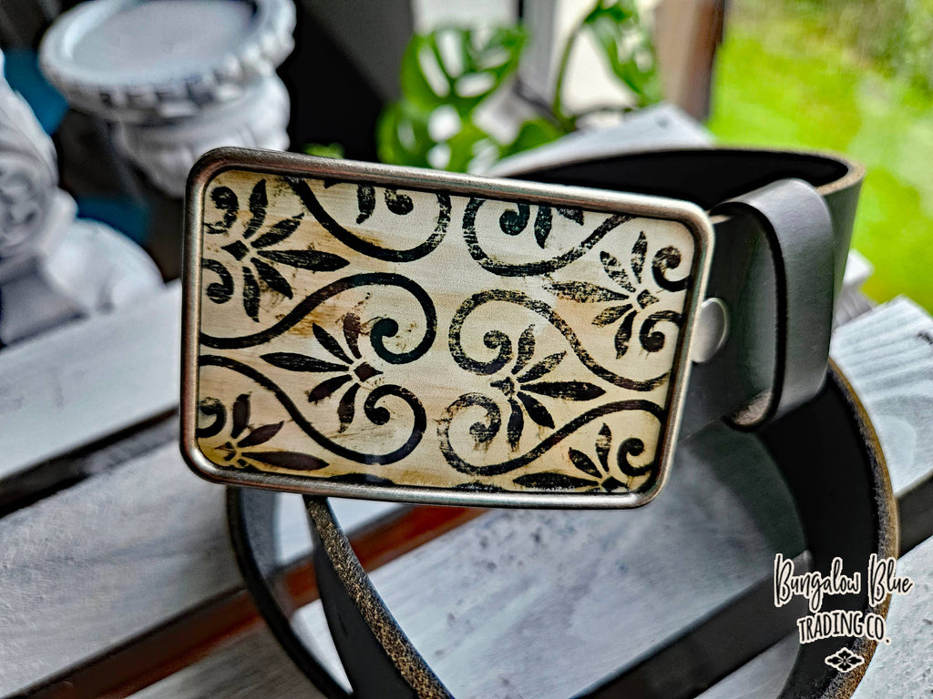 Sepia Scroll Belt Buckle