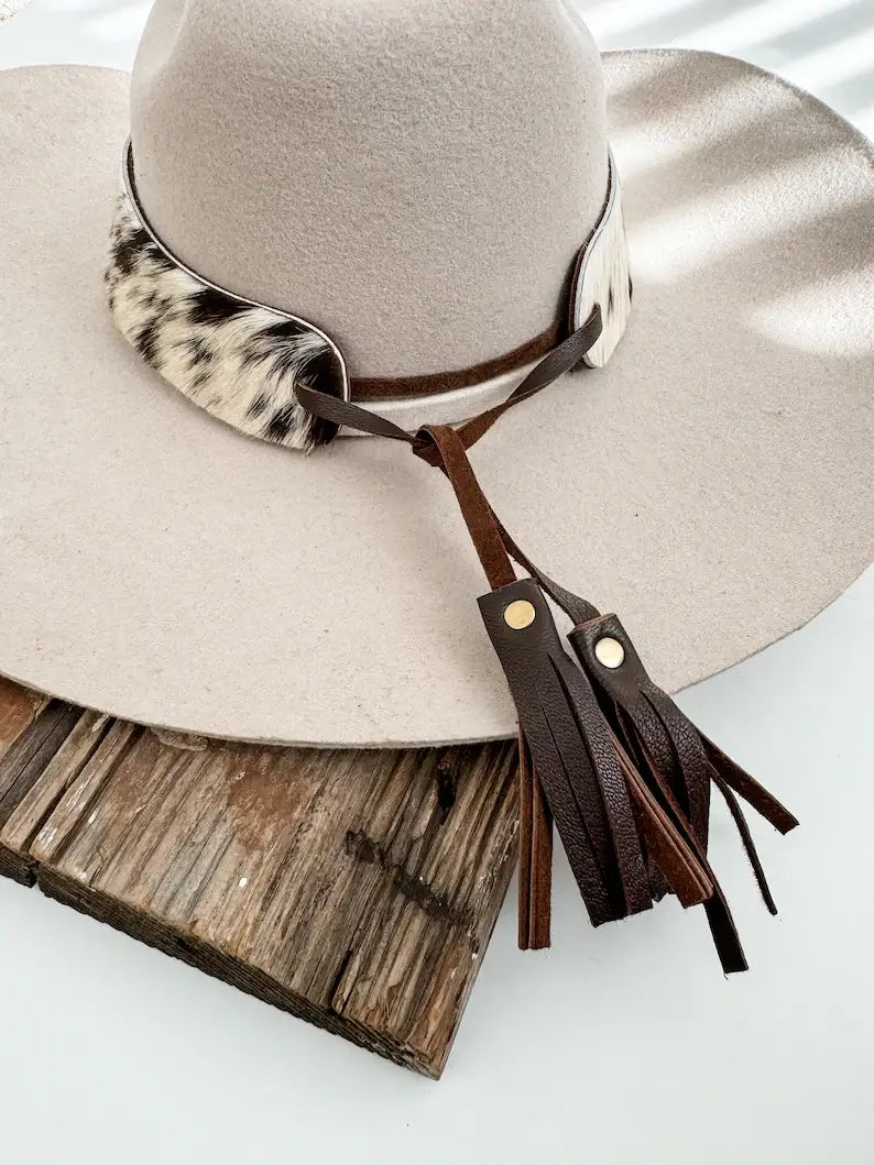 1” COWHIDE HAT BAND Leather Hat Band leather ties