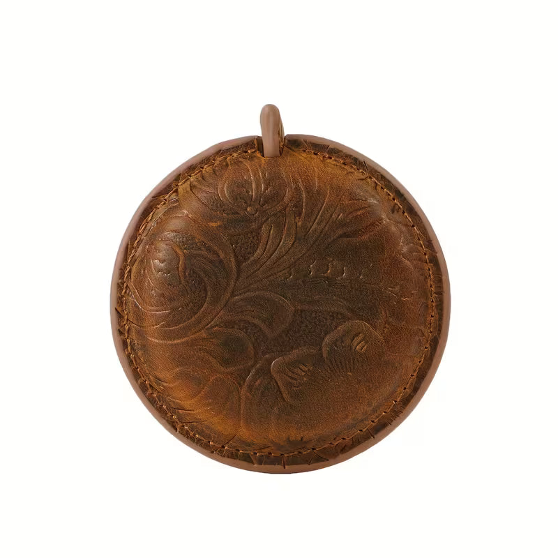 Tooled Leather Mini Measuring Tape