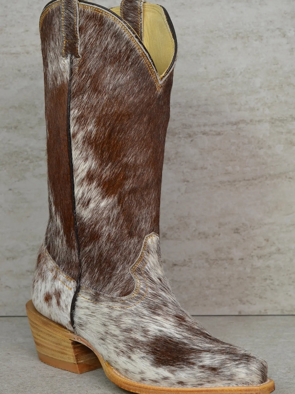 Claire Classic White and Black Speckle Cowboy Boots