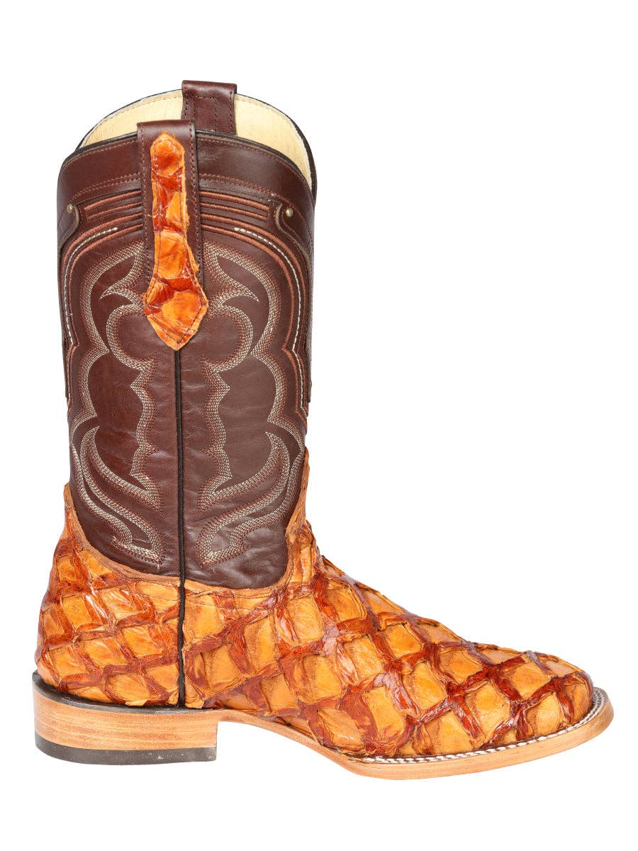 Exotic Monster Fish Rodeo Boots - Honey