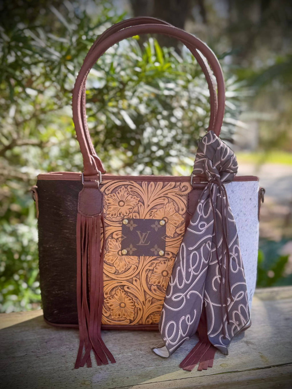 Upcycled LV Cowhide Leather Rodeo NFR 