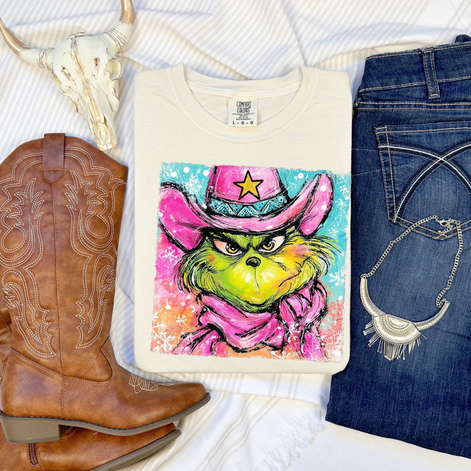 Western Cowboy Grinch T-shirt