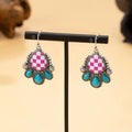 Pink Checker Earrings