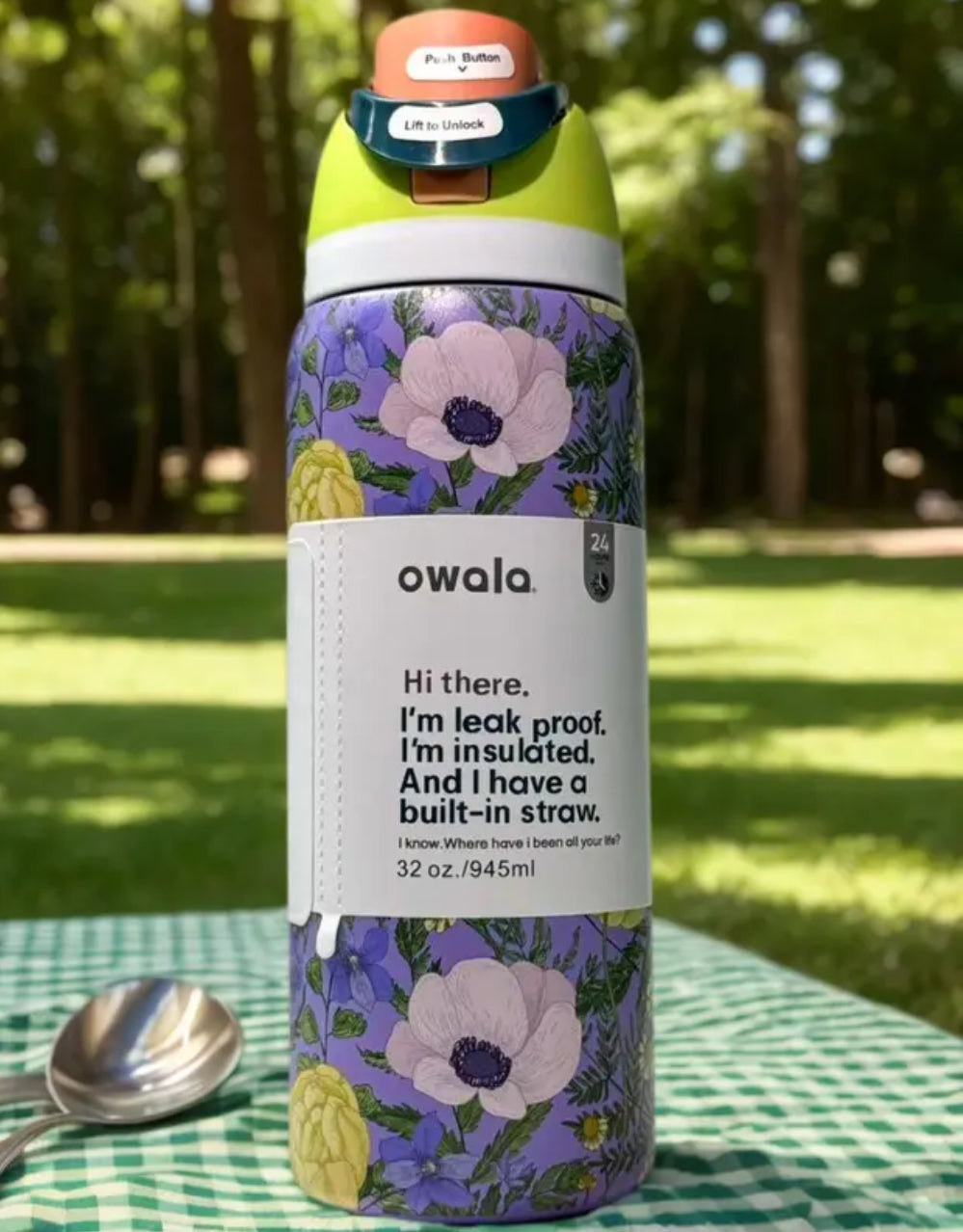 Owala 32oz Purple Floral