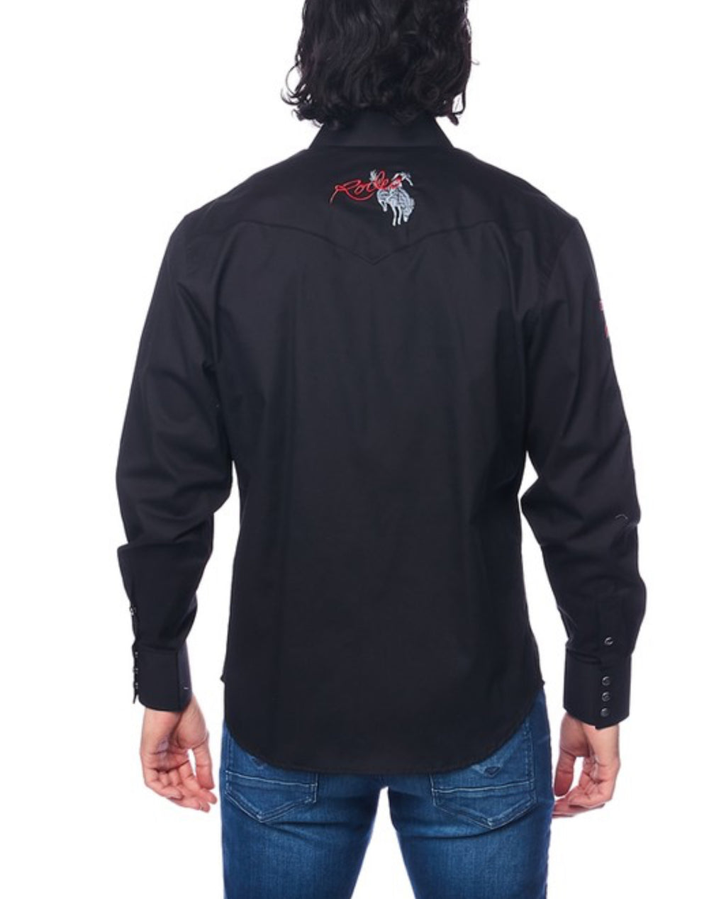 Rodeo Embroidered Snap Blk