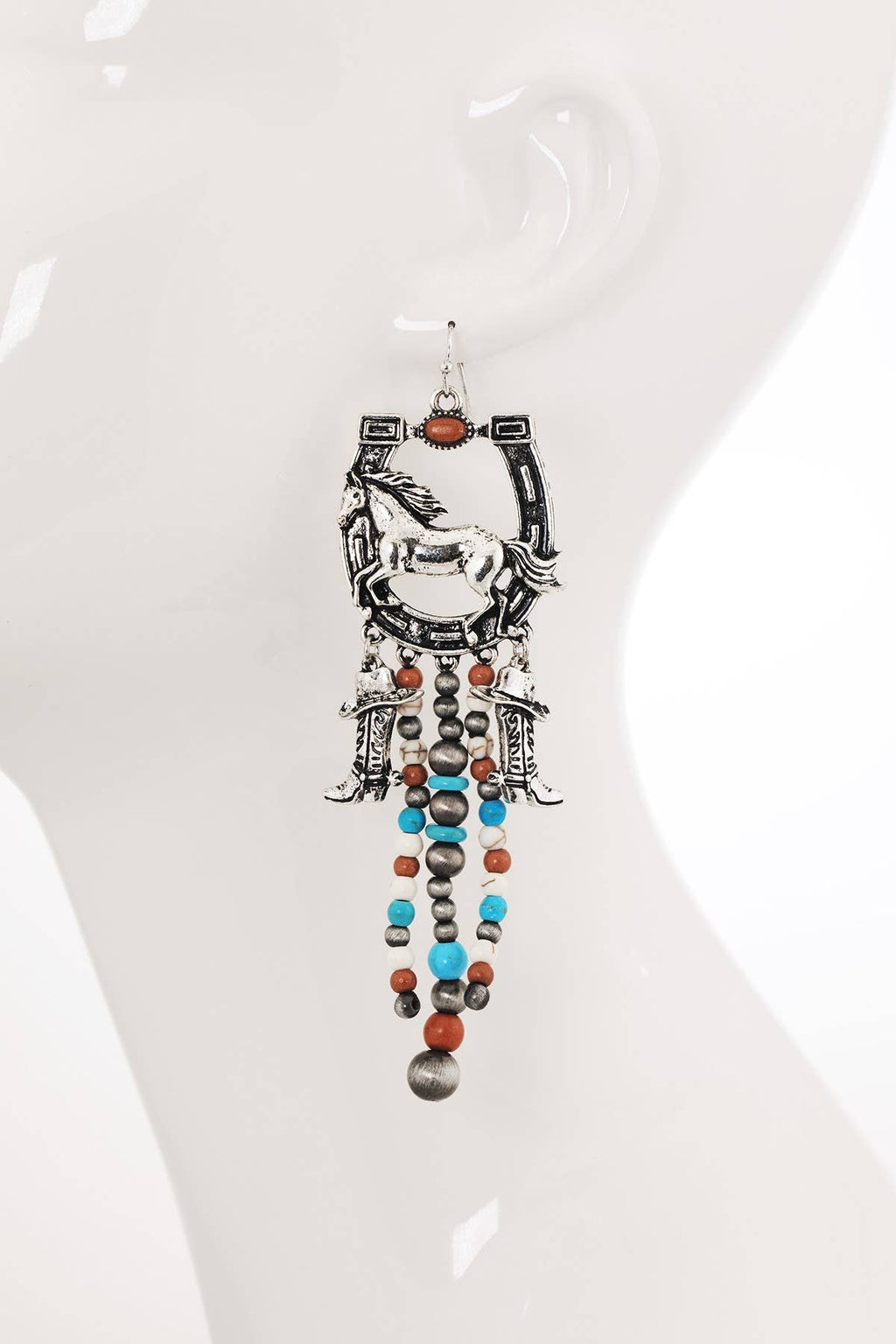 Stone Horse Fringe Earrings