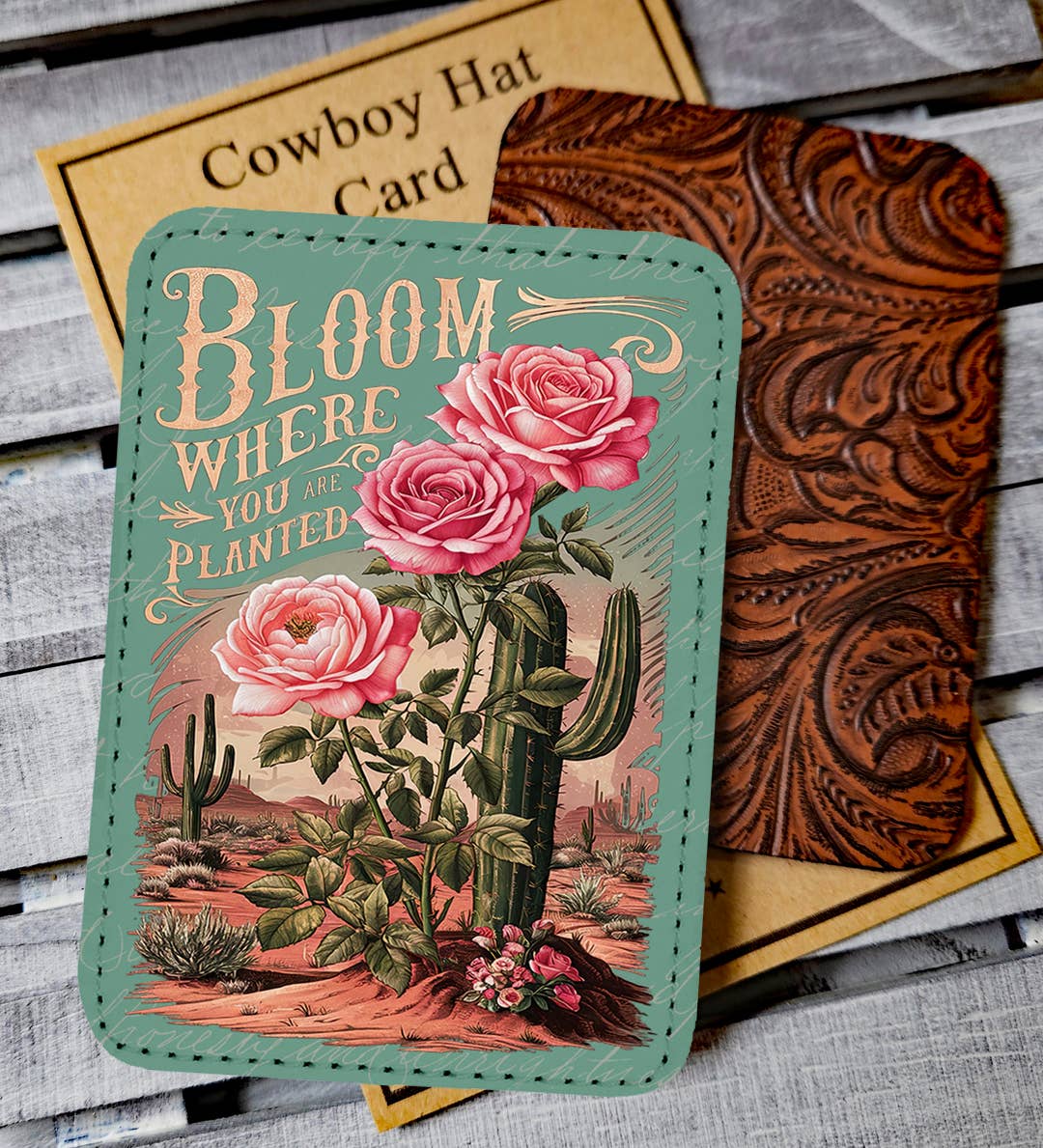 Bloom Where Planted Cowboy Hat Card - Hat Bar Accessory