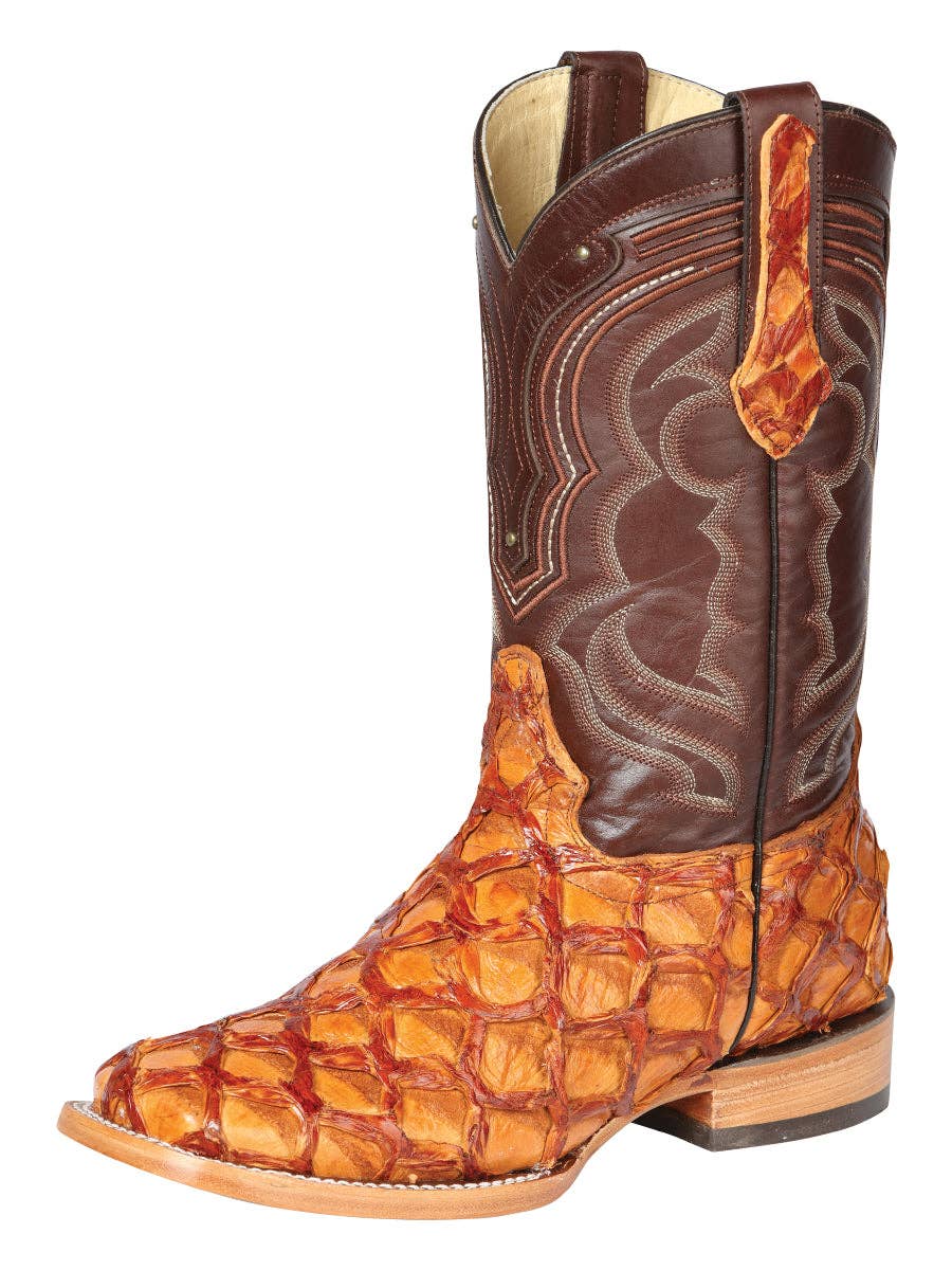 Exotic Monster Fish Rodeo Boots - Honey
