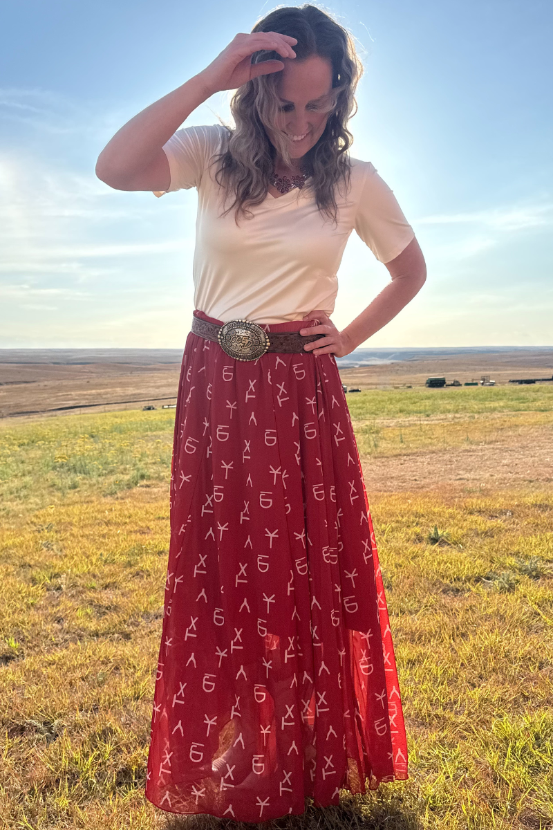 Red Dirt Branded Maxi Skirt