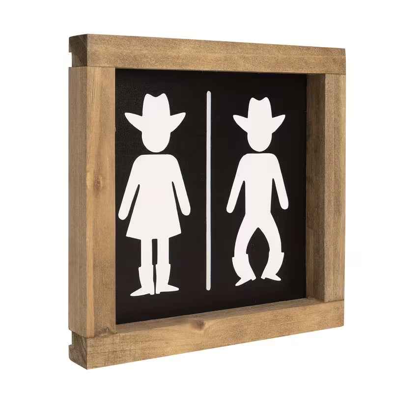 Saddle Up Bathroom Sign