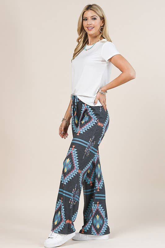 AZTEC PRINT RELAXED PANTS