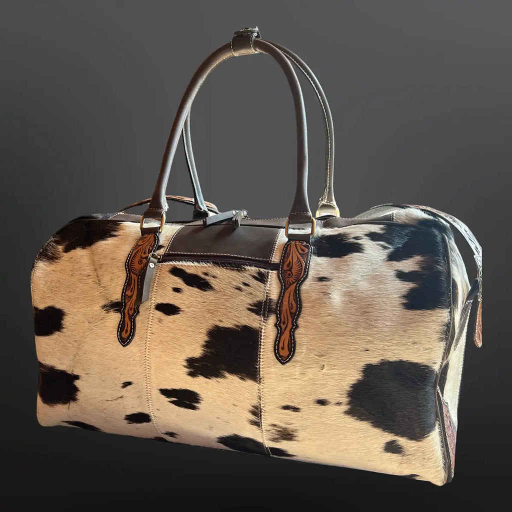 Duffle Bag - Cowhide and Tooled Leather