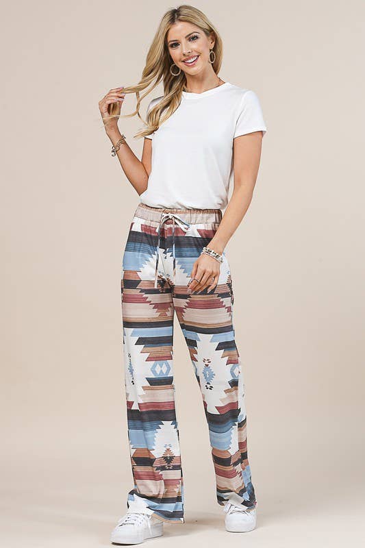 SELENA AZTEC PRINT RELAXED PANTS