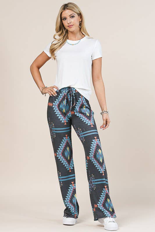 AZTEC PRINT RELAXED PANTS