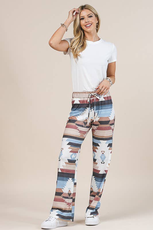 SELENA AZTEC PRINT RELAXED PANTS