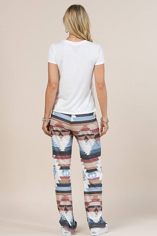 SELENA AZTEC PRINT RELAXED PANTS