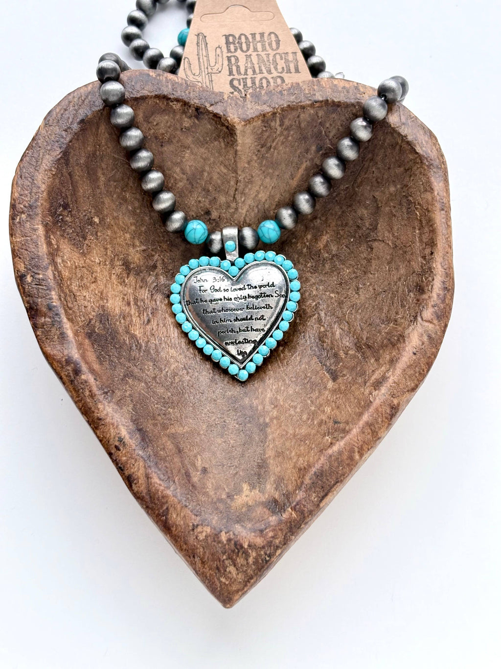 Bible Verse Heart Necklace