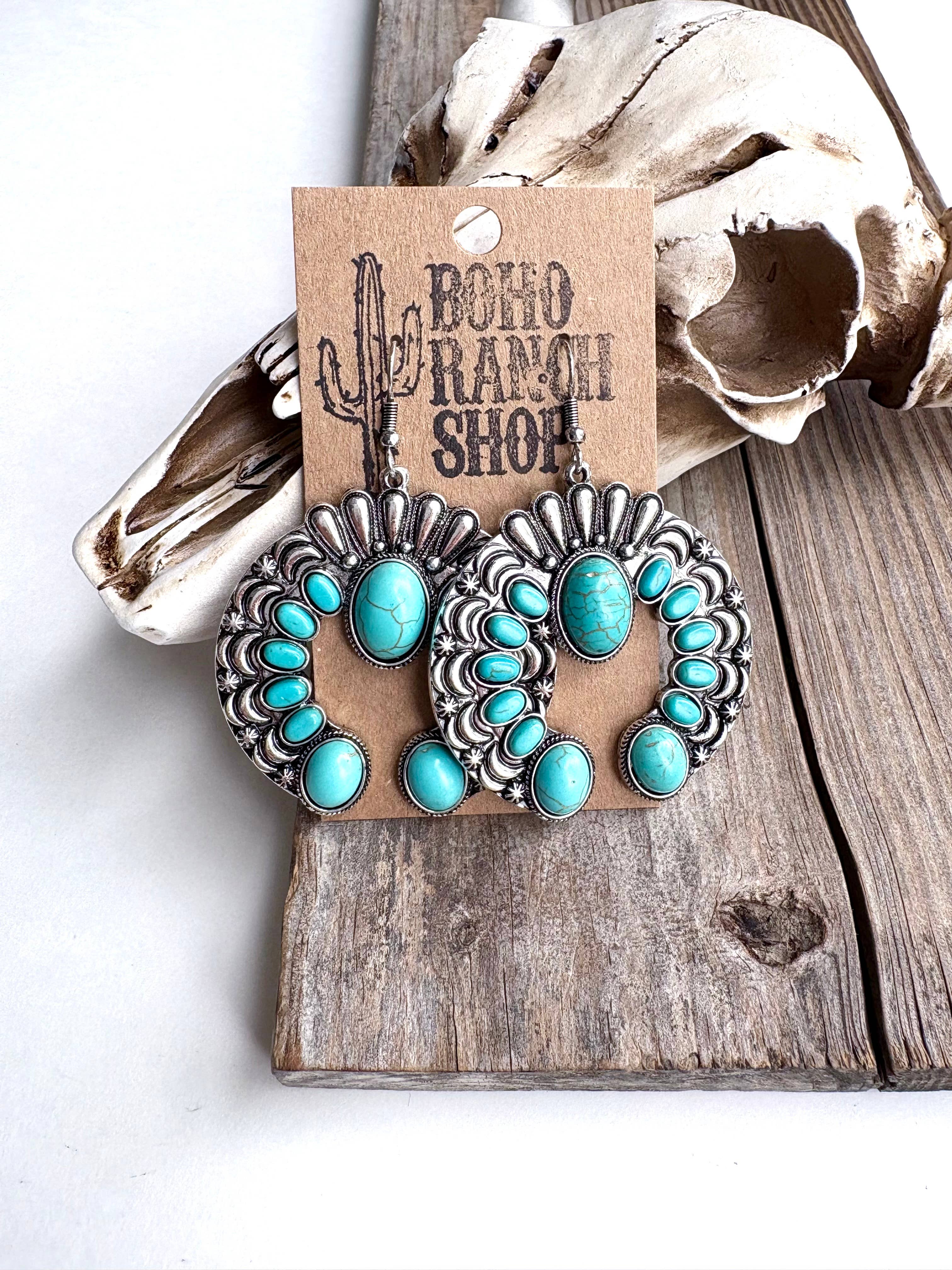Squash Blossom Dangle Earrings