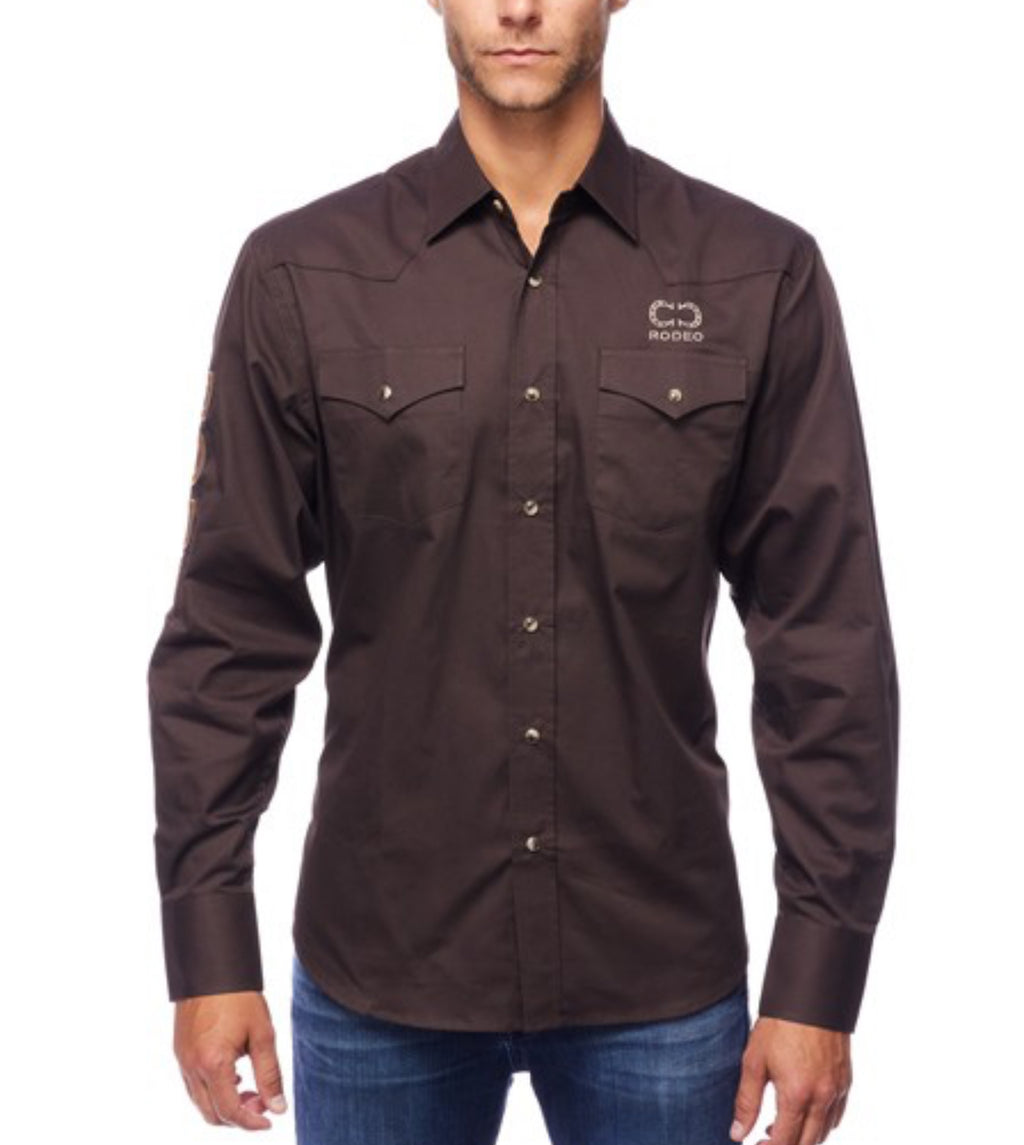 Rodeo Embroidered Shirt Brn